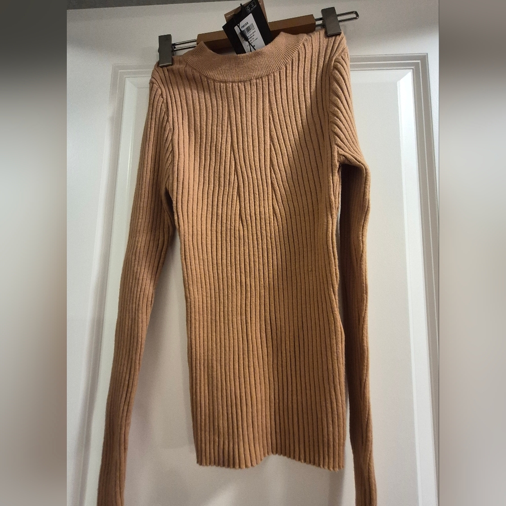 Brand New Ribbed Tan Sweater